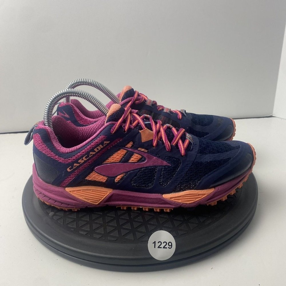 Brooks Cascadia Navy Pink Orange Women's Trail Running Shoes